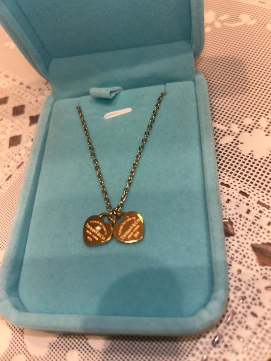 Tiffany & Co. Jewelry - Tiffany & Co. Gold Double Charm Necklace with diamond accent